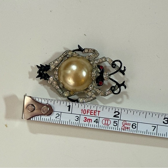 Vintage antique art deco 1920 1930 spider bug pearl dress clip brooch victorian - Picture 7 of 13